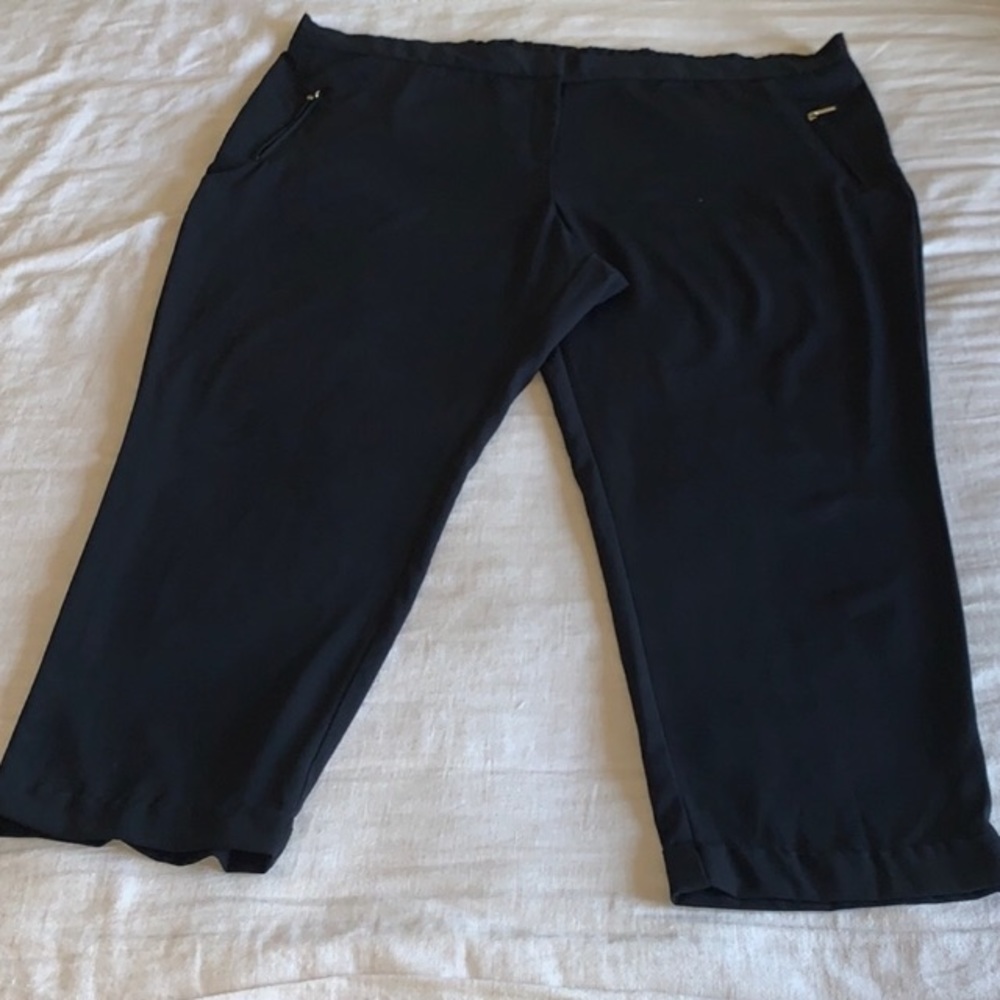 Lane Bryant Black Silky Cuffed Trouser 26/28 3X